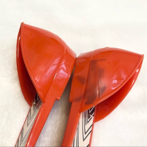 Missoni Orange Red Bow Jelly Flat Peep Toe Sandal Women Size 40 Flawed - Picture 6 of 11